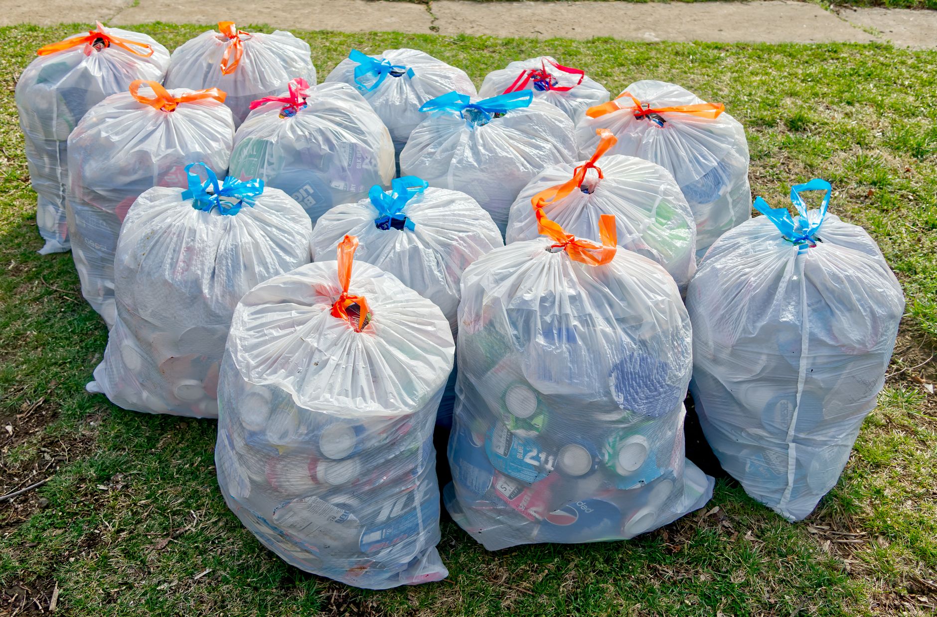 Rubbish bags ready for waste collection